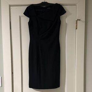 Tahari Elegant Black Midi Dress